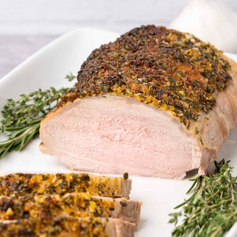 Garlic Herb Crusted Boneless Pork Roast