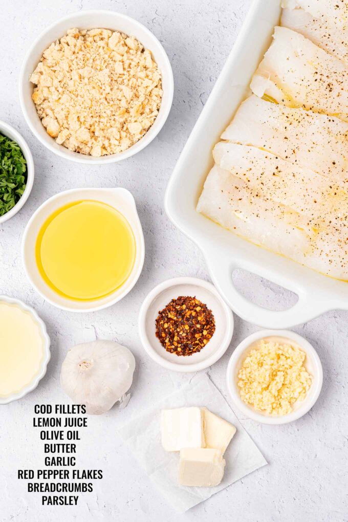 Baked Cod with Buttered Crumb Topping