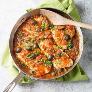 Fish Puttanesca (Pesce alla Puttanesca), a quick is dish from the Weeknight Meals category.