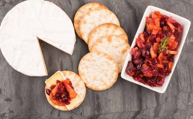Apple Cranberry Chutney with Brie