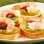 Avocado and Shrimp Crostini