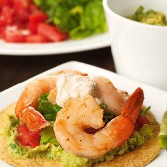 Avocado and Shrimp Tostadas