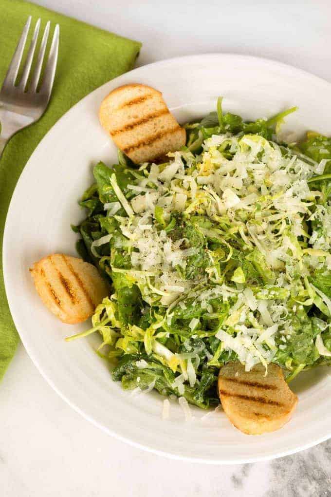 Brussels Sprouts and Kale Caesar Salad Recipe MyGourmetConnection