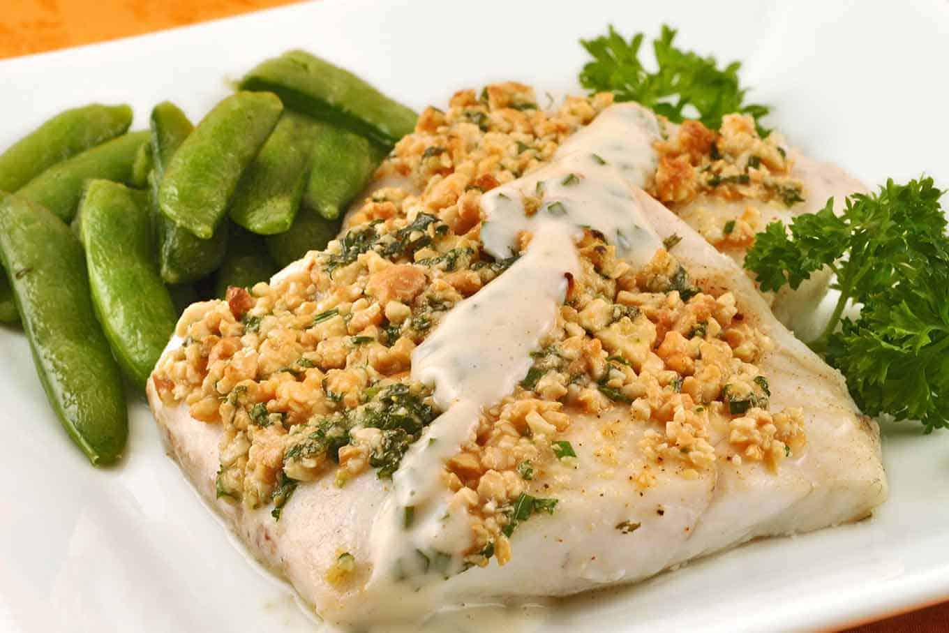 Cashew-Crusted Flounder with Chive Remoulade