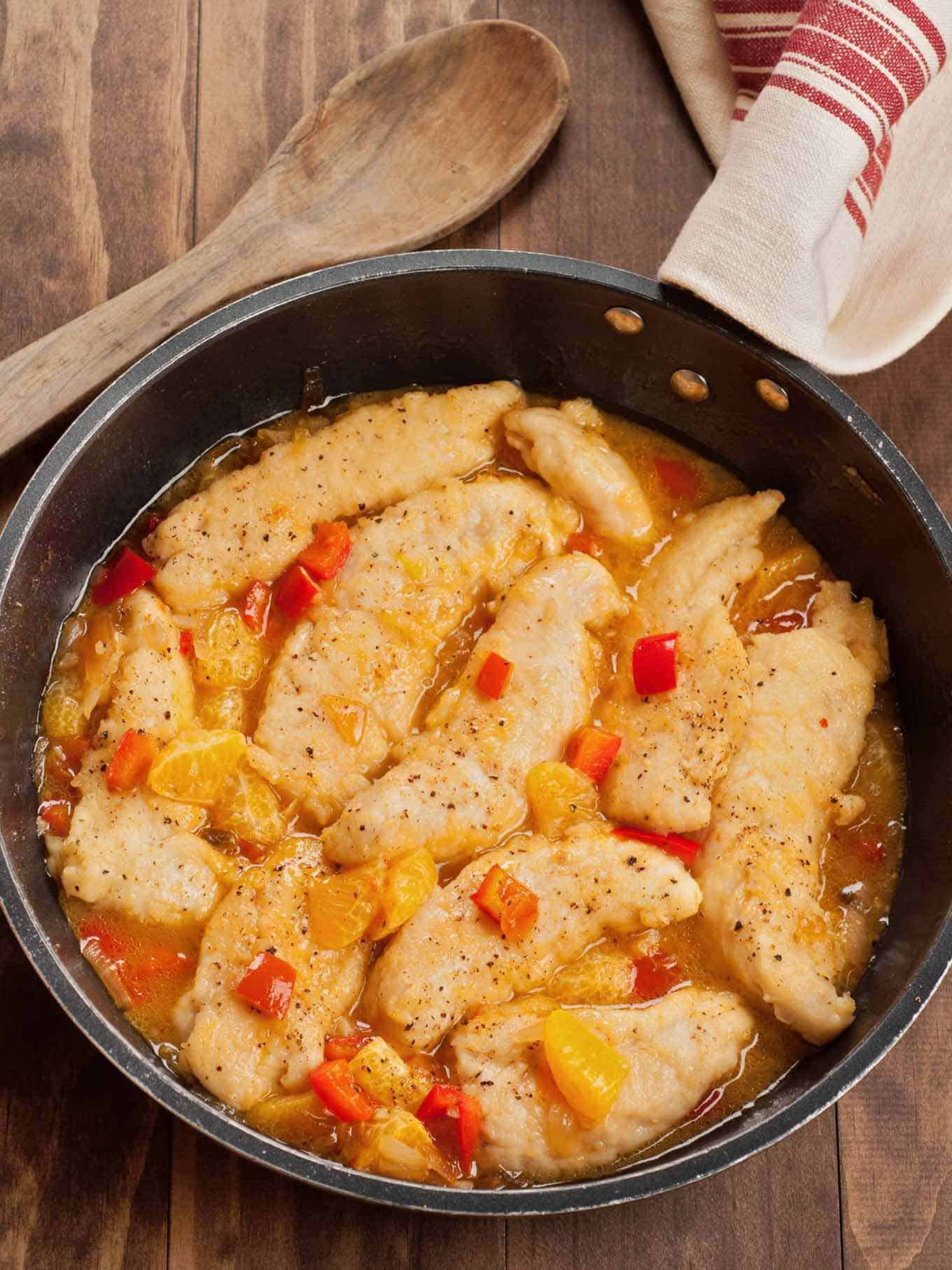 Chicken Tenders with Fresh Orange Pan Sauce