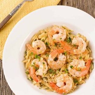 Garlic-Butter Shrimp with Orzo