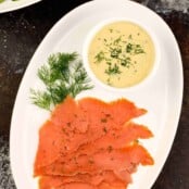 Homemade Gravlax with Mustard Dill Sauce