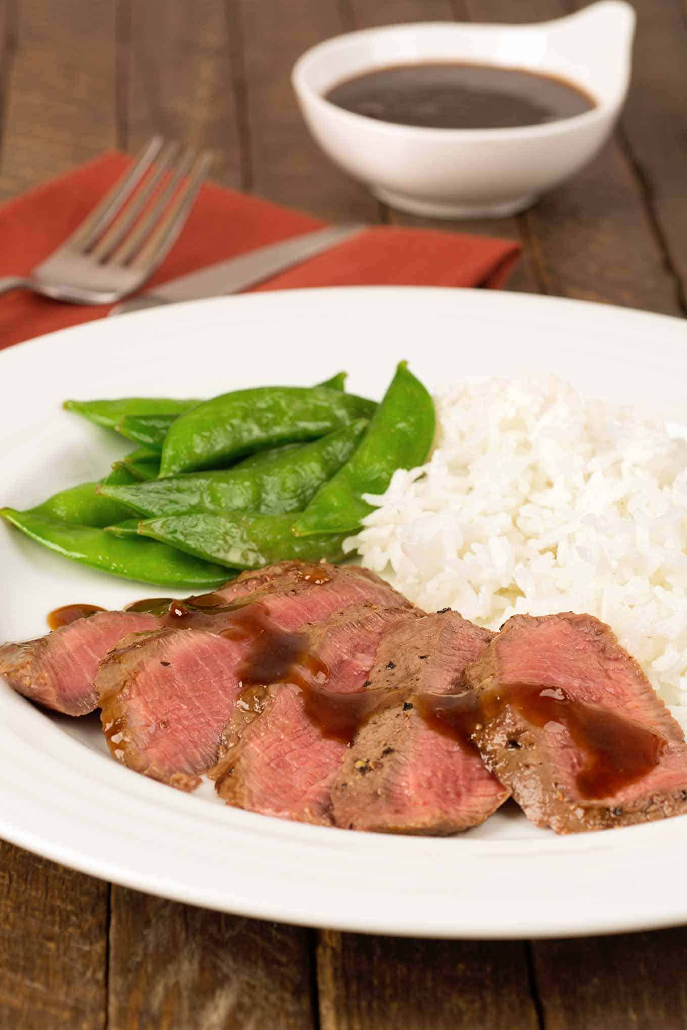Grilled Flat Iron Steak with Orange-Hoisin Sauce