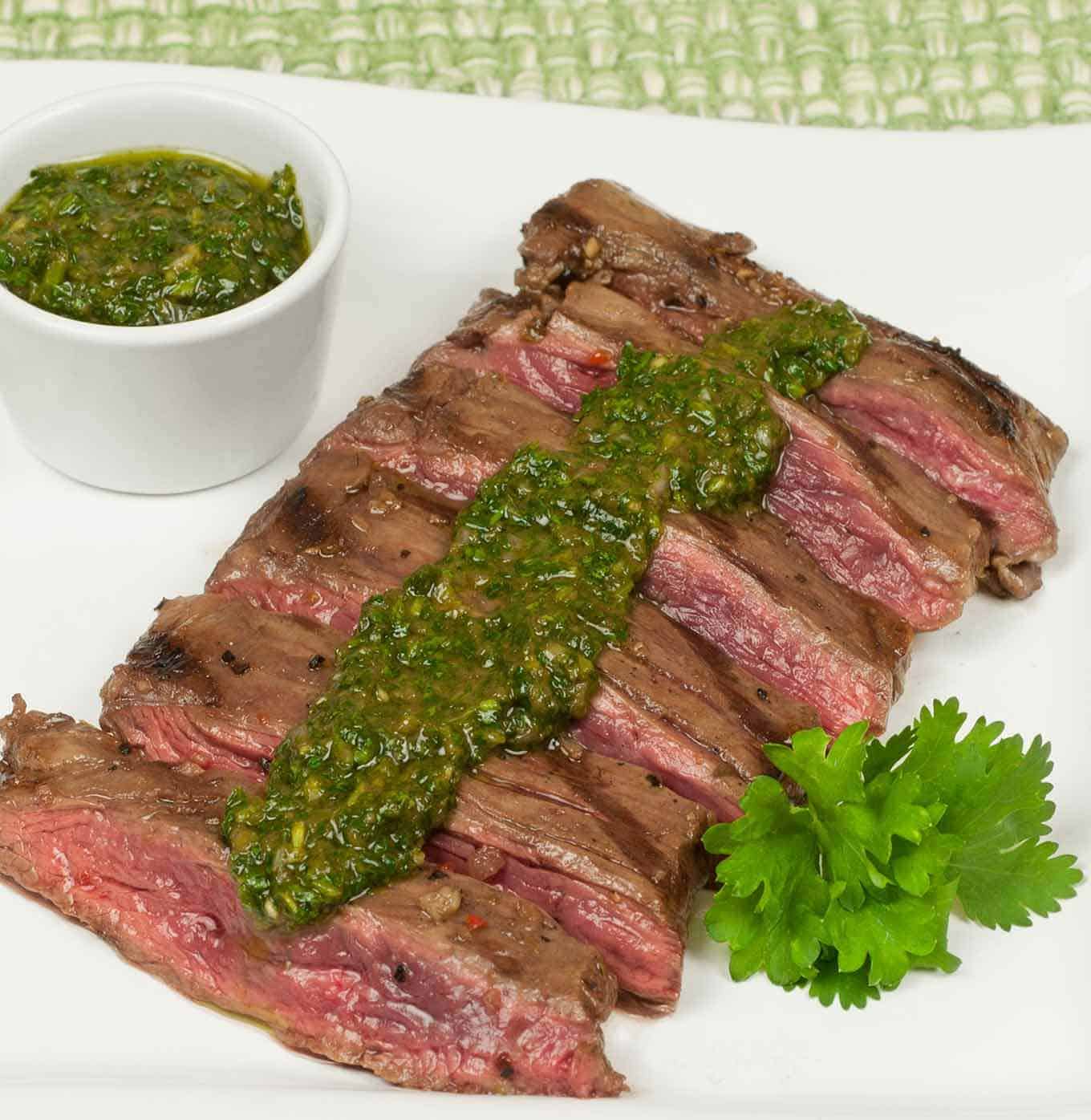 Grilled Steak with Chimichurri Sauce