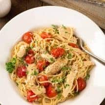 Lemon Garlic Spaghetti with Chicken