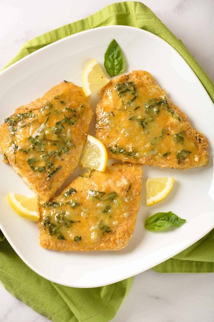 OvenFried Fish with Lemon Basil Butter