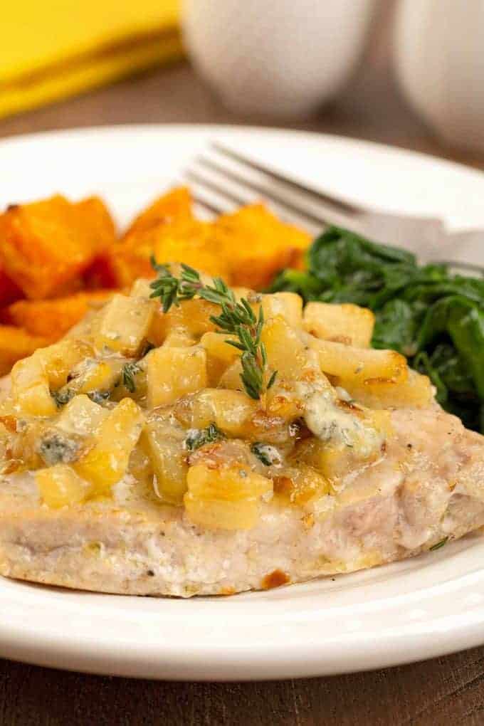 Pork Chops with Pears and Blue Cheese