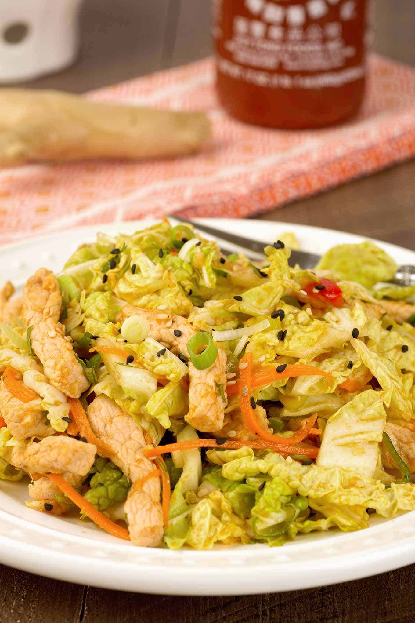 Spicy Pork and Napa Cabbage Salad image