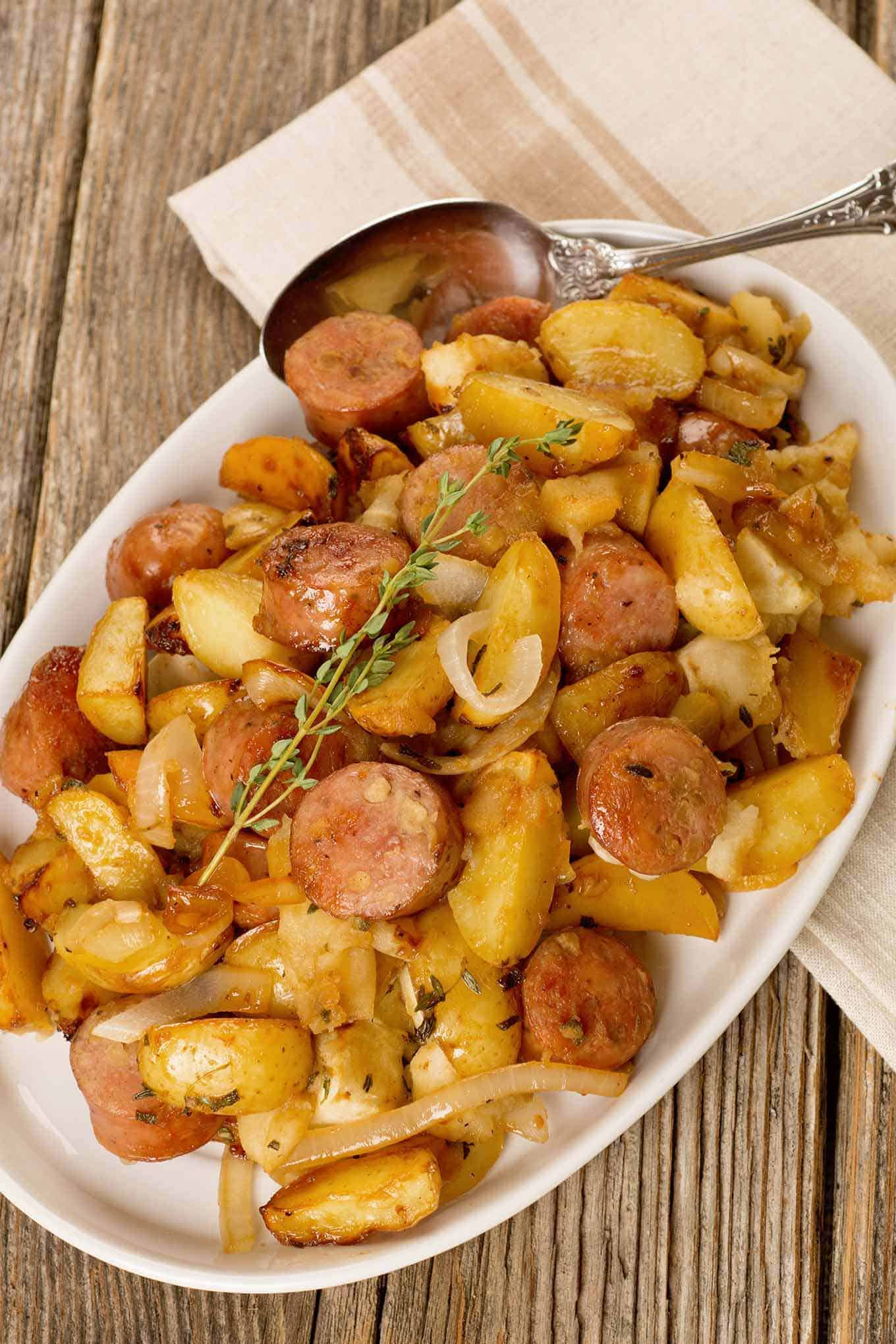 Chicken Apple Sausage Sheet Pan Supper - Mad About Food