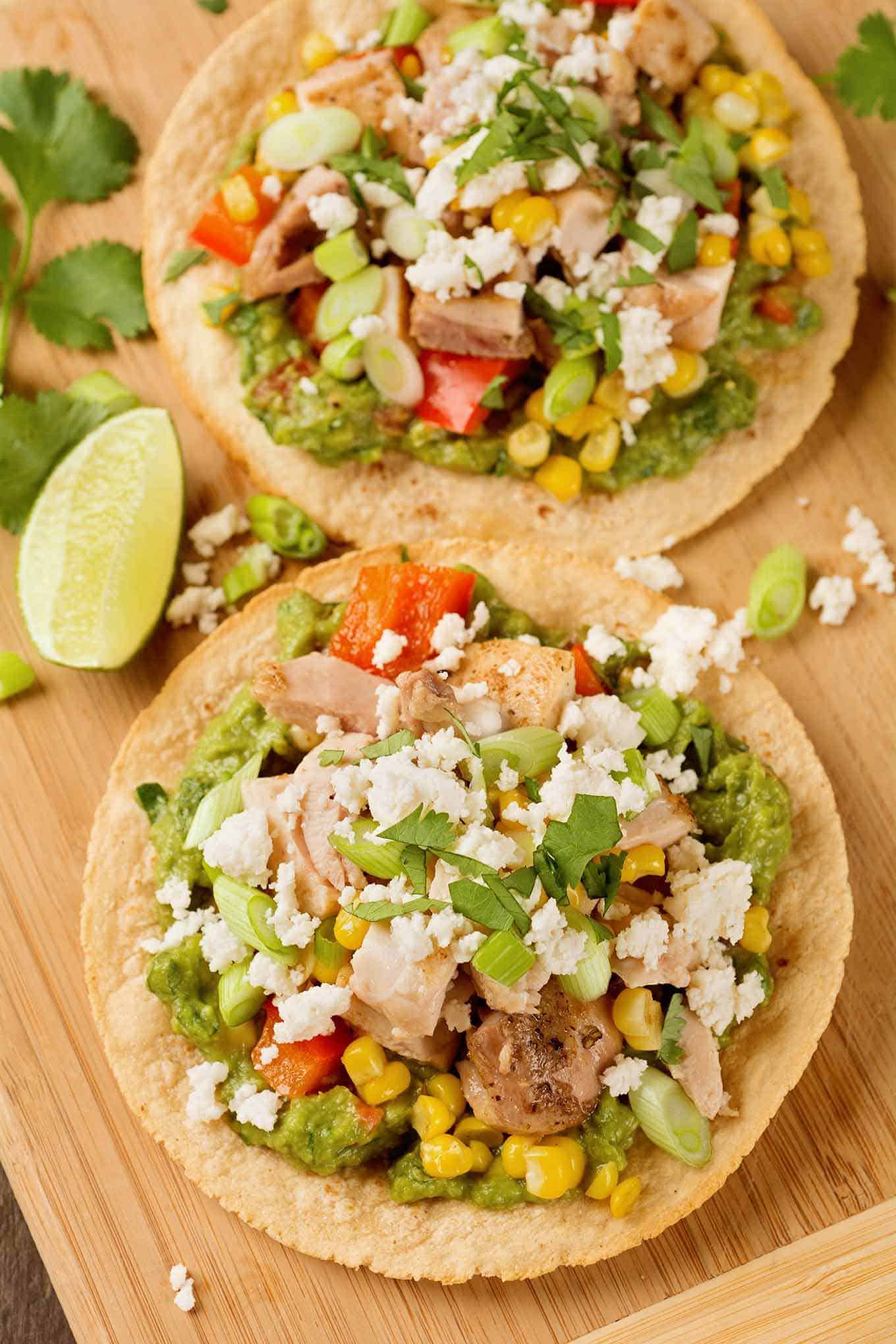 Roasted Chicken Tostadas
