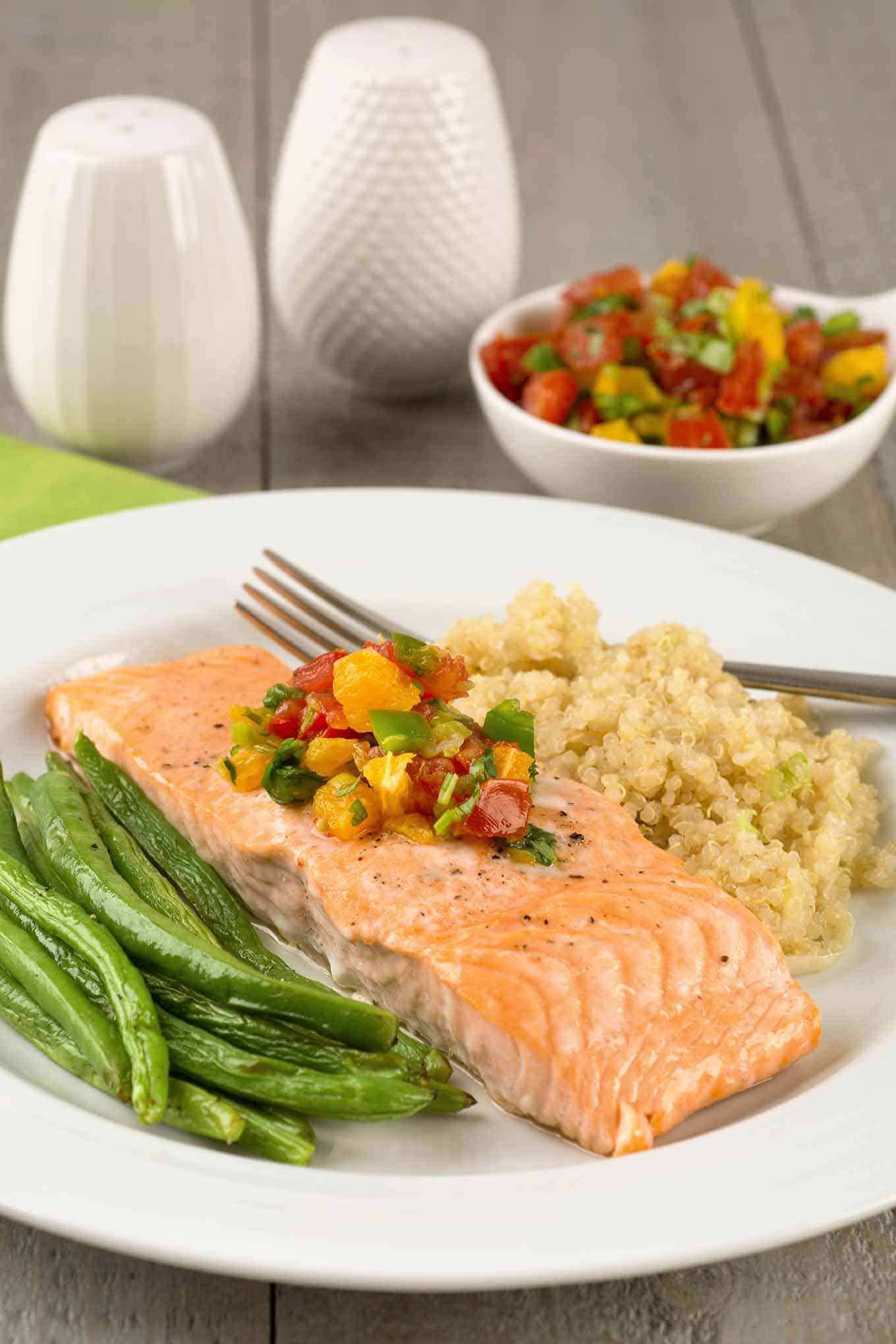 Roasted Salmon with Fresh Orange Salsa