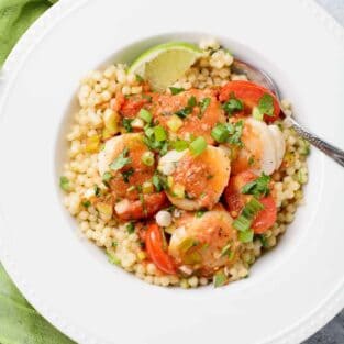 Seared Scallops in Tomato-Lime Butter Sauce