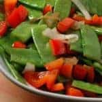 Stir-Fried Snow Peas, Red Pepper and Shallots