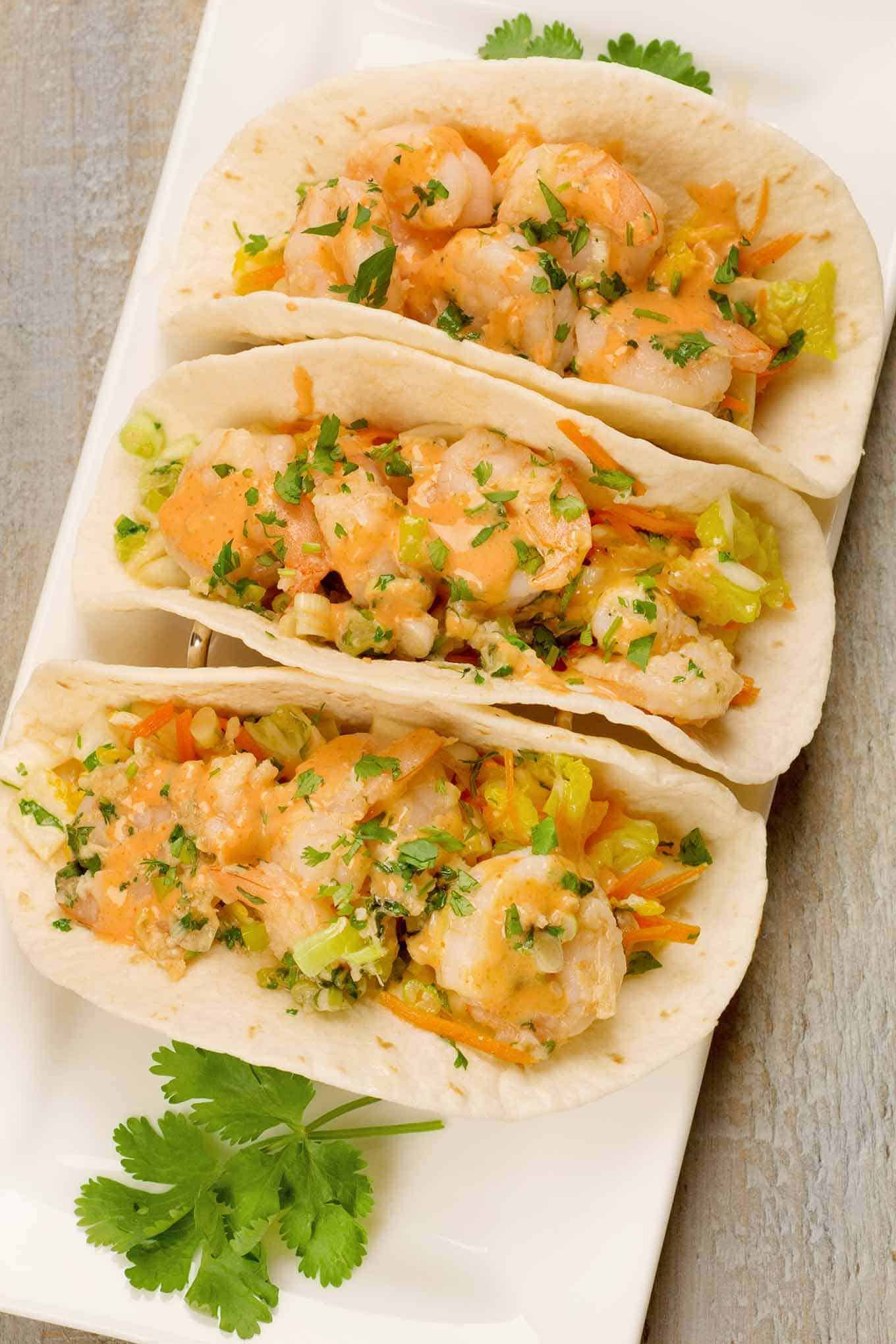 Spicy Asian Shrimp Tacos
