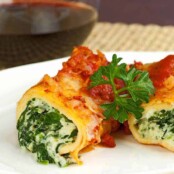 Spinach and Cheese Stuffed Manicotti