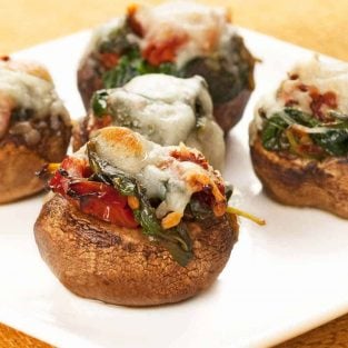 Spinach and Sun-Dried Tomato Stuffed Mushrooms
