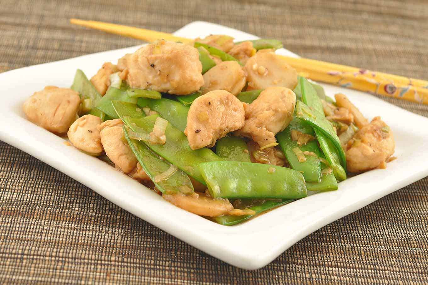 Stir-Fried Chicken with Snow Peas and Ginger
