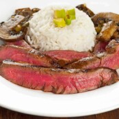 Sweet Soy-Marinated Flank Steak with Mushrooms
