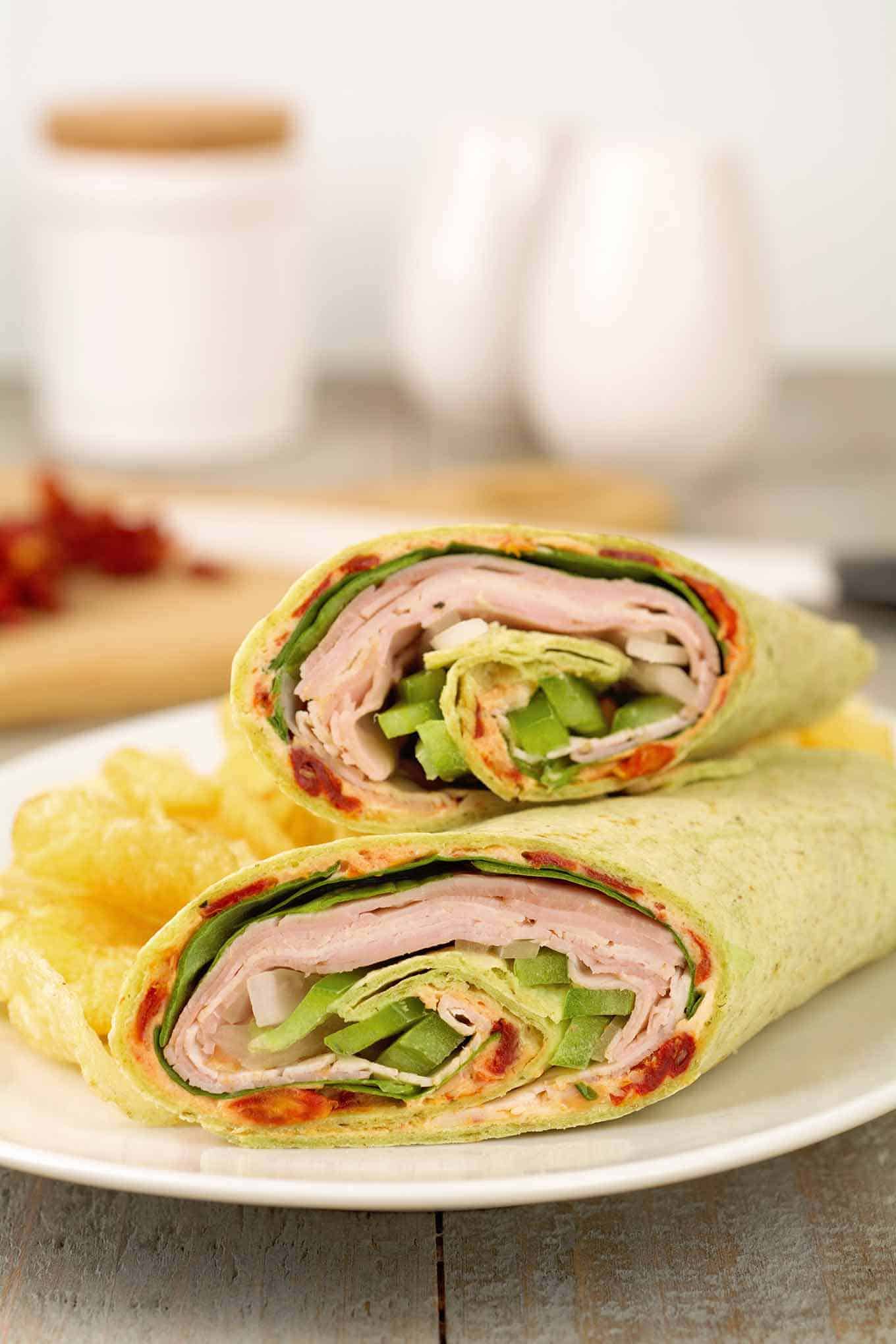 Turkey Wraps with Sun Dried Tomato Spread