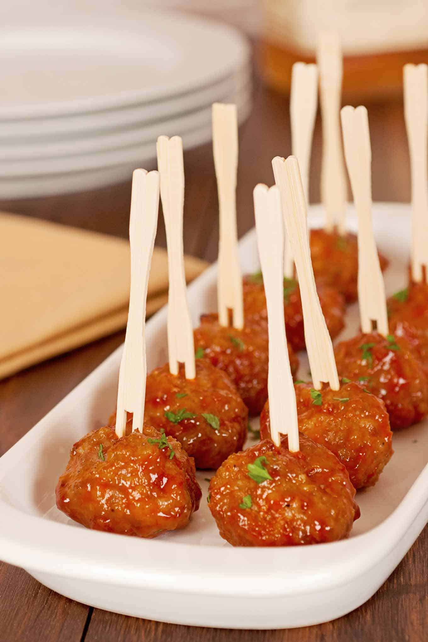 Whiskey-Glazed Cocktail Meatballs